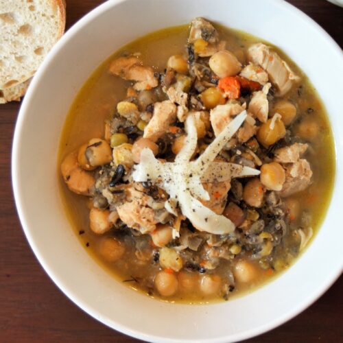 Turkey Chickpea Soup with Wild Rice