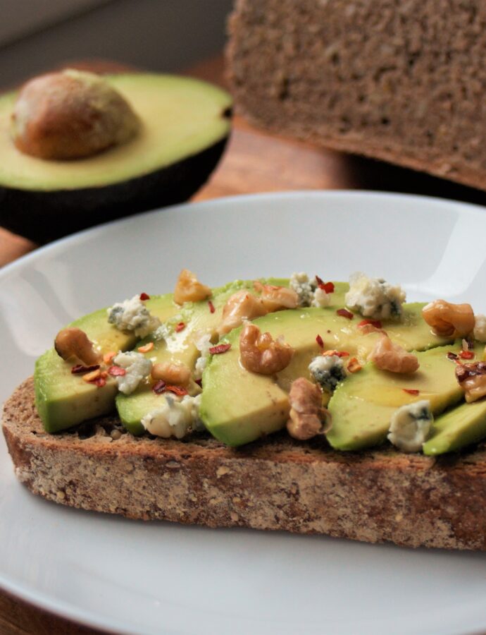 Avocado Toast with Blue Cheese and Walnuts