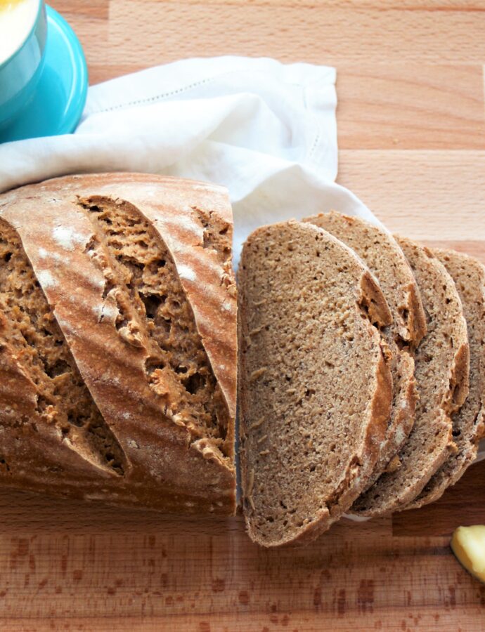 Simple No Knead Sourdough Rye Bread