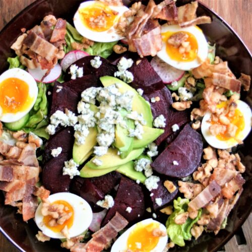 Seasonal Winter Cobb Salad with Bacon & Blue Cheese